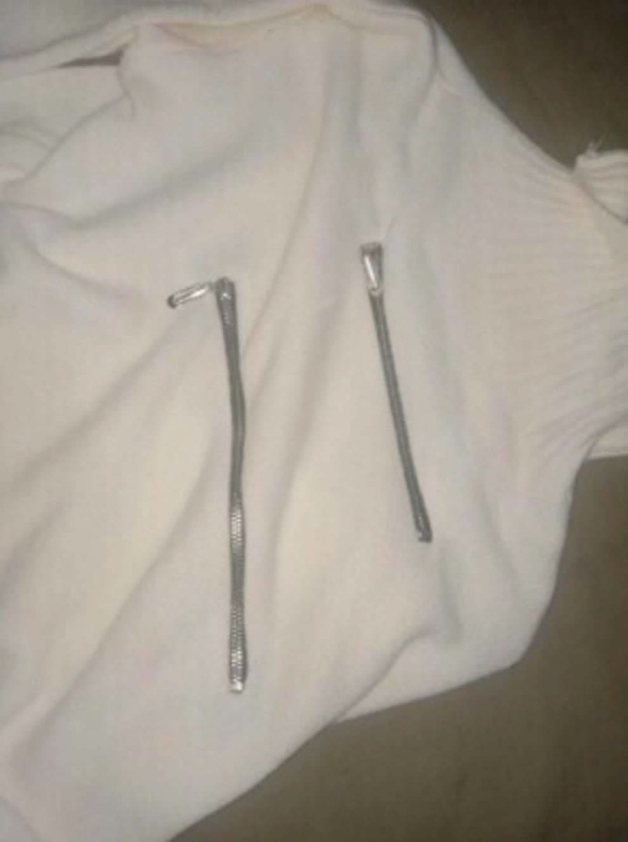 デザインカットダブルジップタートルニット 2色展開 - select store mirror meデザインカットダブルジップタートルニット 2色展開159943906mirror meselect store mirror me159943906ホワイト XS