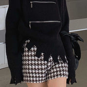 デザインカットダブルジップタートルニット 2色展開 - select store mirror meデザインカットダブルジップタートルニット 2色展開159943906mirror meselect store mirror me159943906ホワイト XS