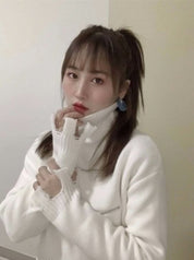 デザインカットダブルジップタートルニット 2色展開 - select store mirror meデザインカットダブルジップタートルニット 2色展開159943906mirror meselect store mirror me159943906ホワイト XS