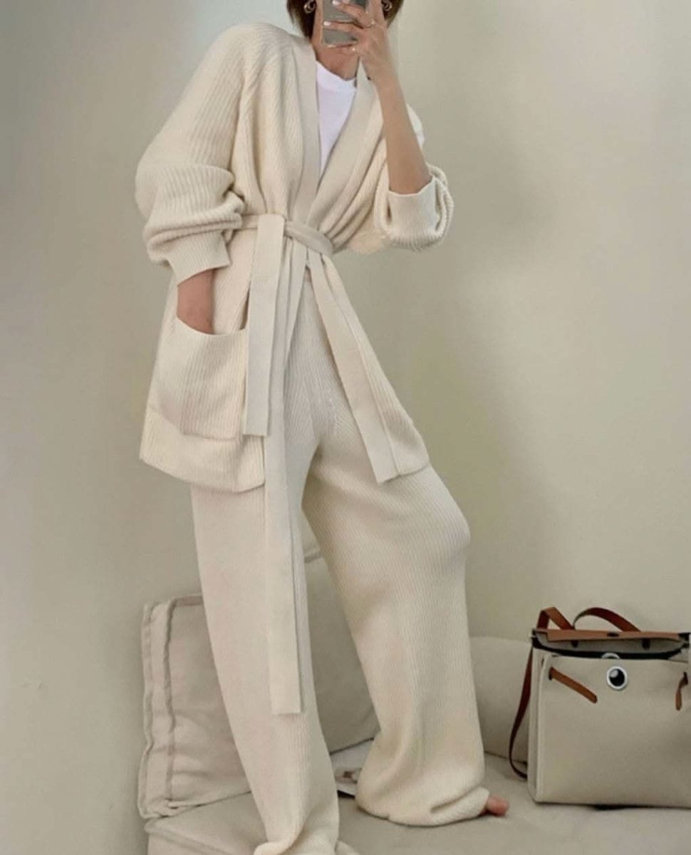 ロングカーディガン&ワイドパンツリブニットセットアップ 2色展開 - select store mirror meロングカーディガン&ワイドパンツリブニットセットアップ 2色展開159958662mirror meselect store mirror me159958662ホワイト