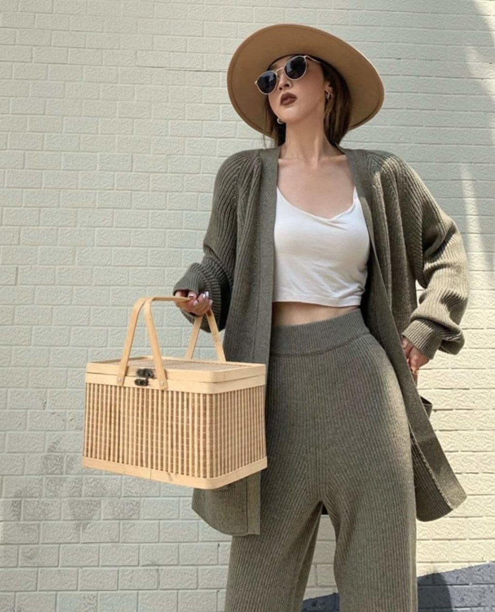 ロングカーディガン&ワイドパンツリブニットセットアップ 2色展開 - select store mirror meロングカーディガン&ワイドパンツリブニットセットアップ 2色展開159958662mirror meselect store mirror me159958662ホワイト