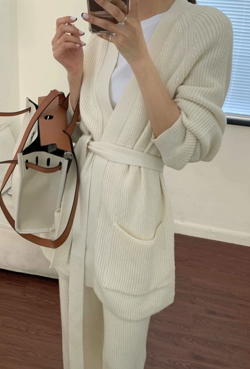 ロングカーディガン&ワイドパンツリブニットセットアップ 2色展開 - select store mirror meロングカーディガン&ワイドパンツリブニットセットアップ 2色展開159958662mirror meselect store mirror me159958662ホワイト