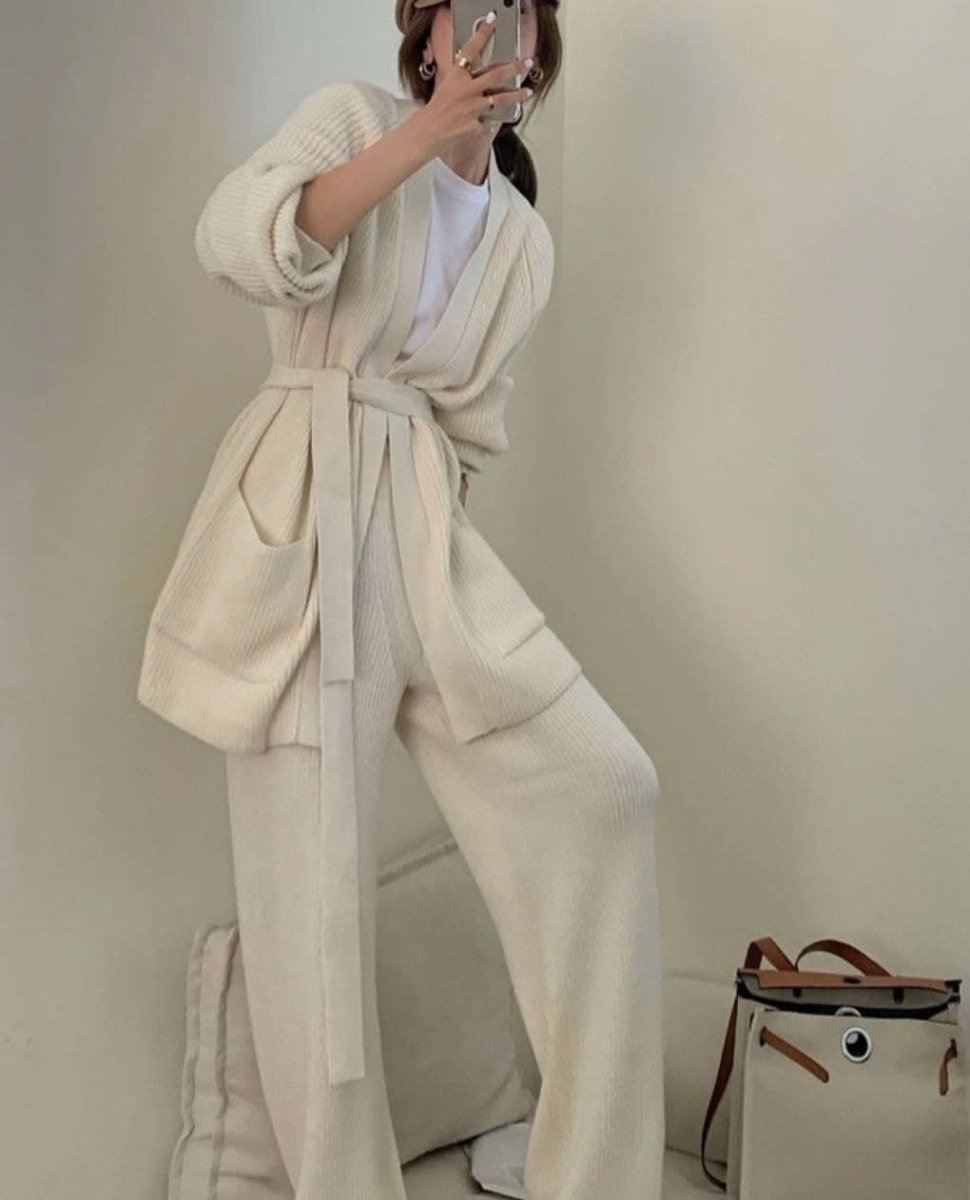 ロングカーディガン&ワイドパンツリブニットセットアップ 2色展開 - select store mirror meロングカーディガン&ワイドパンツリブニットセットアップ 2色展開159958662mirror meselect store mirror me159958662ホワイト