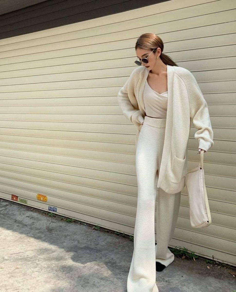 ロングカーディガン&ワイドパンツリブニットセットアップ 2色展開 - select store mirror meロングカーディガン&ワイドパンツリブニットセットアップ 2色展開159958662mirror meselect store mirror me159958662ホワイト