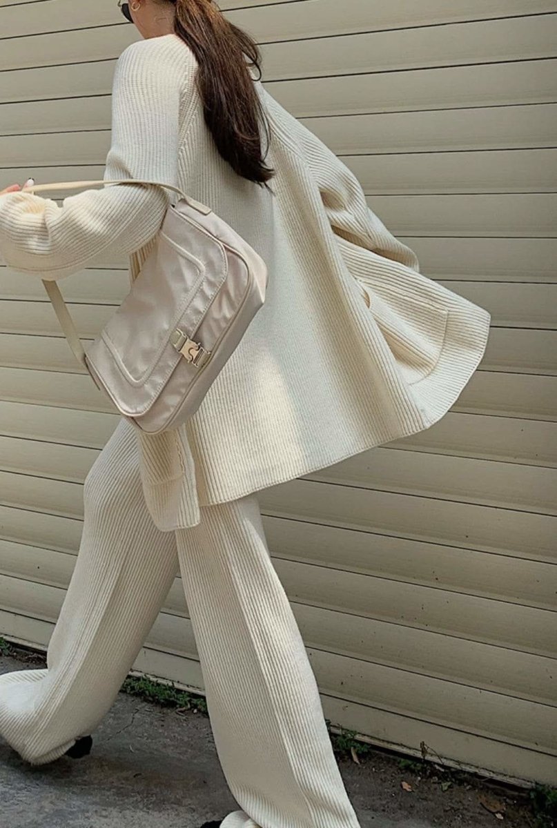 ロングカーディガン&ワイドパンツリブニットセットアップ 2色展開 - select store mirror meロングカーディガン&ワイドパンツリブニットセットアップ 2色展開159958662mirror meselect store mirror me159958662ホワイト