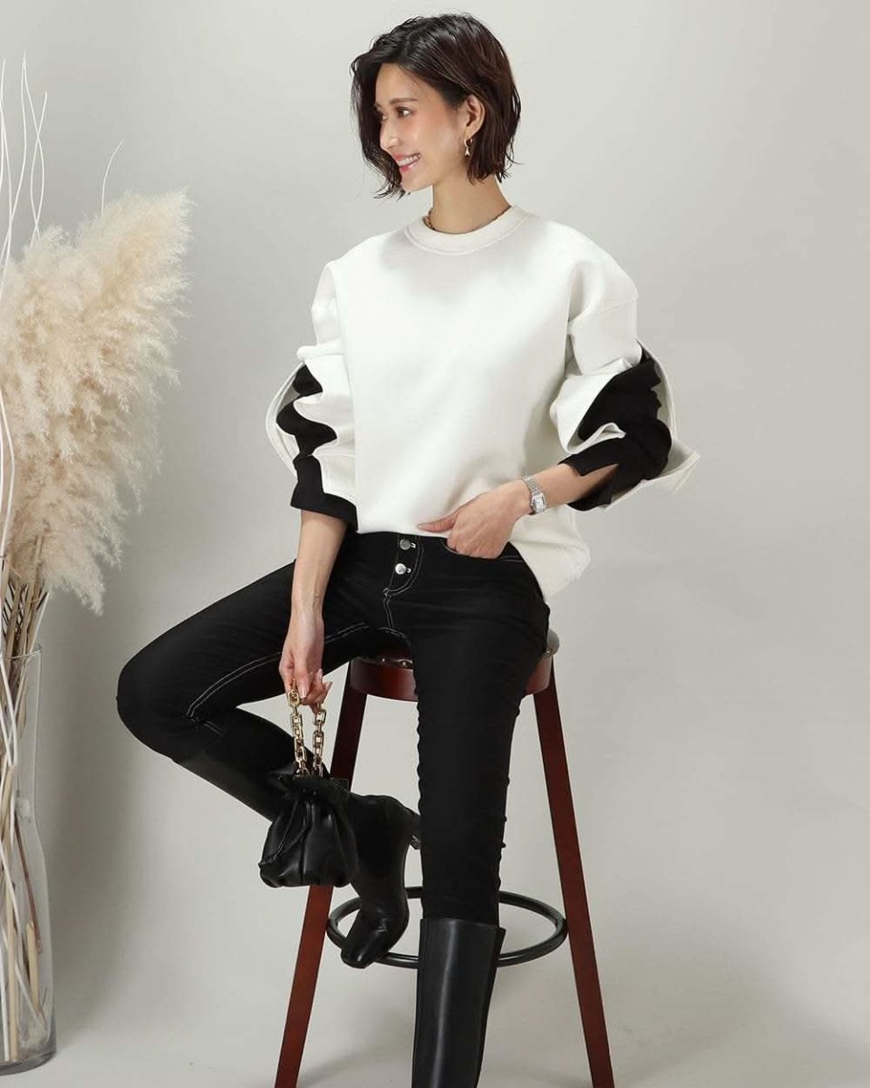 【動画あり】ダイバー素材デザインスリーブ上質ワイドトップス  2色展開 - select store mirror me【動画あり】ダイバー素材デザインスリーブ上質ワイドトップス  2色展開163142519mirror meselect store mirror me163142519ホワイトXS