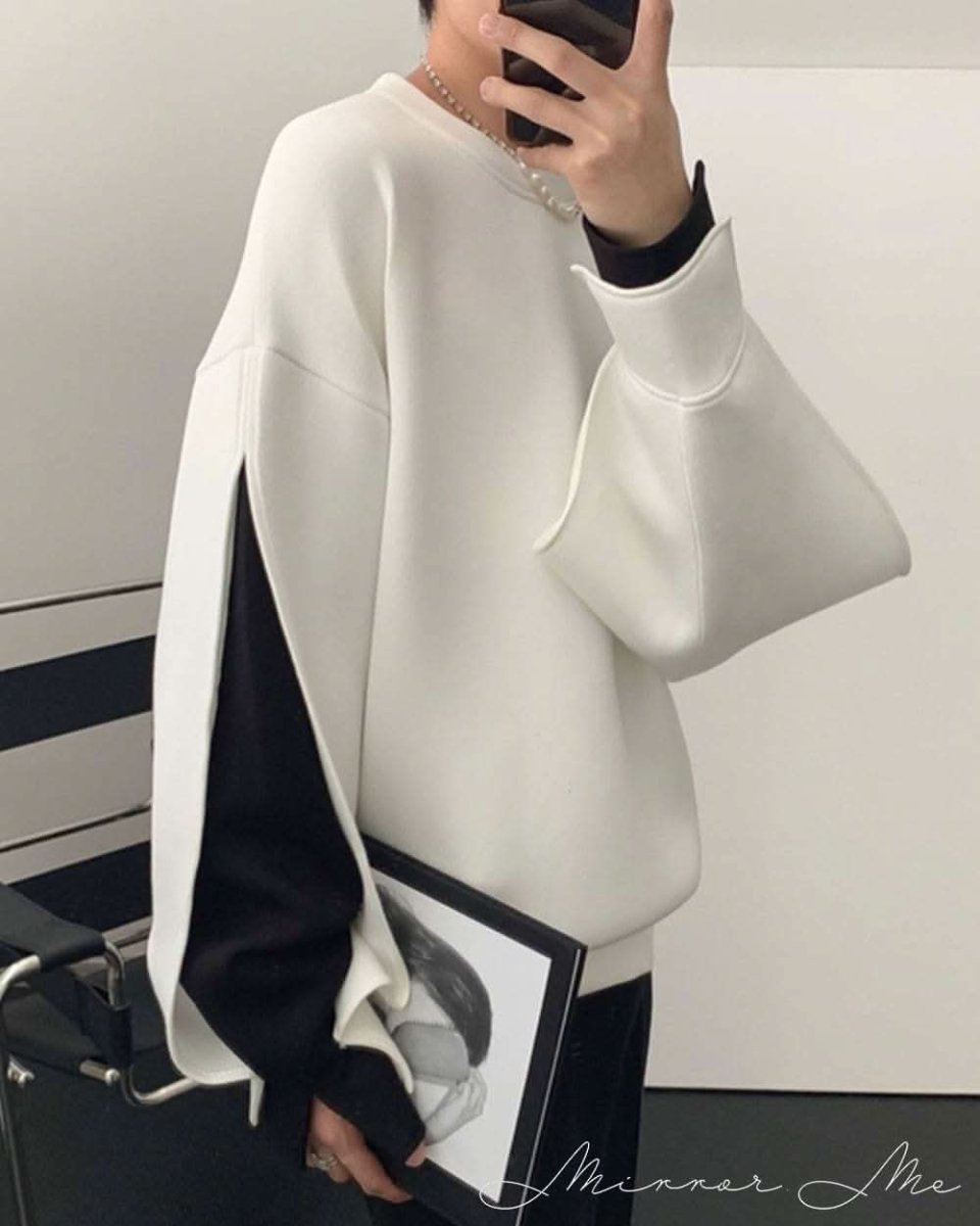 【動画あり】ダイバー素材デザインスリーブ上質ワイドトップス  2色展開 - select store mirror me【動画あり】ダイバー素材デザインスリーブ上質ワイドトップス  2色展開163142519mirror meselect store mirror me163142519ホワイトXS