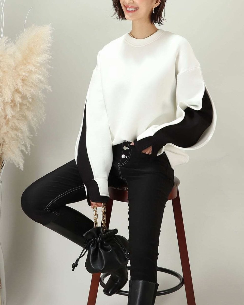 【動画あり】ダイバー素材デザインスリーブ上質ワイドトップス  2色展開 - select store mirror me【動画あり】ダイバー素材デザインスリーブ上質ワイドトップス  2色展開163142519mirror meselect store mirror me163142519ホワイトXS