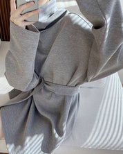 【上質コットン】タートルルーズネックスウェットワンピース 2色展開 - select store mirror me【上質コットン】タートルルーズネックスウェットワンピース 2色展開163198902mirror meselect store mirror me163198902グレー