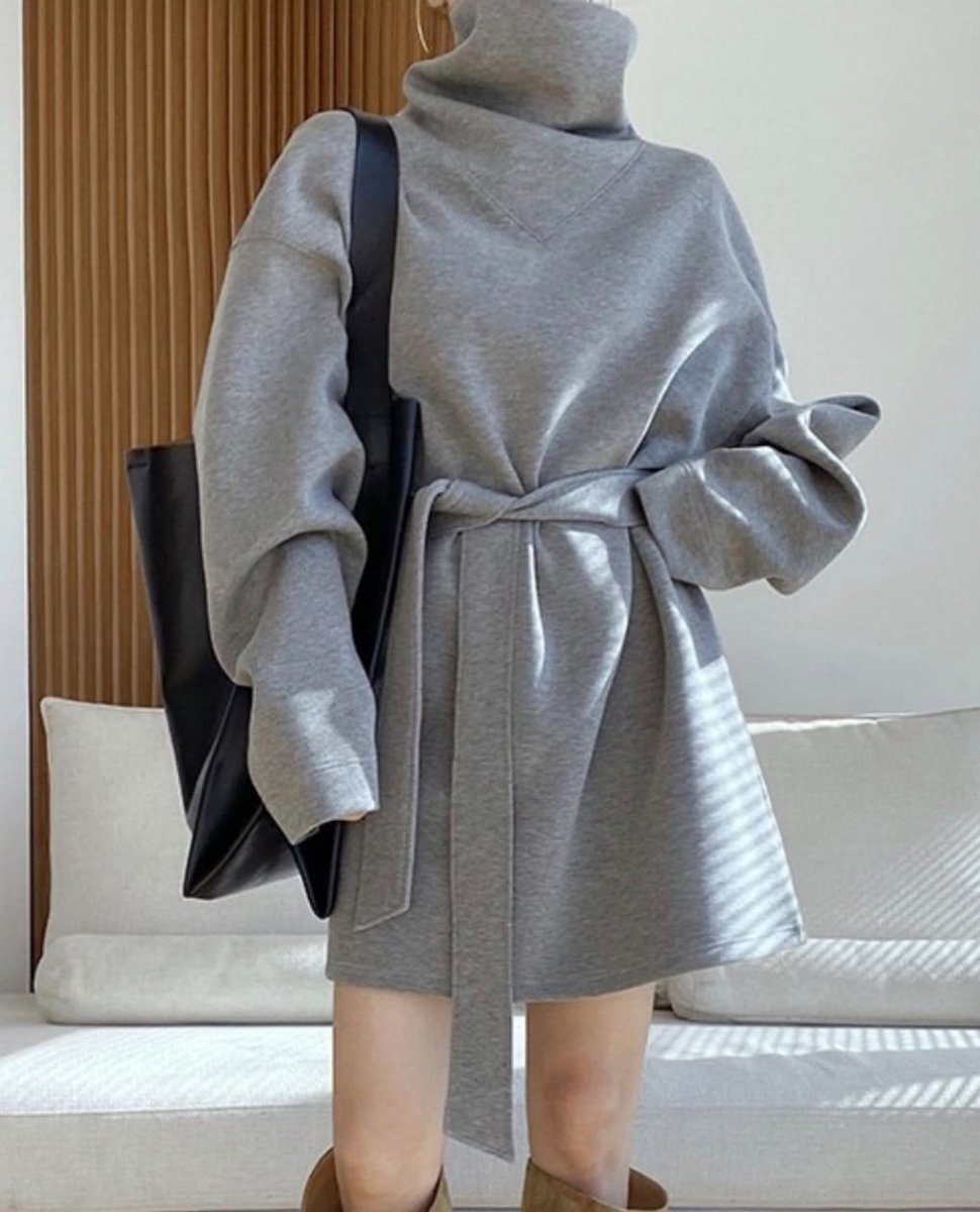 【上質コットン】タートルルーズネックスウェットワンピース 2色展開 - select store mirror me【上質コットン】タートルルーズネックスウェットワンピース 2色展開163198902mirror meselect store mirror me163198902グレー