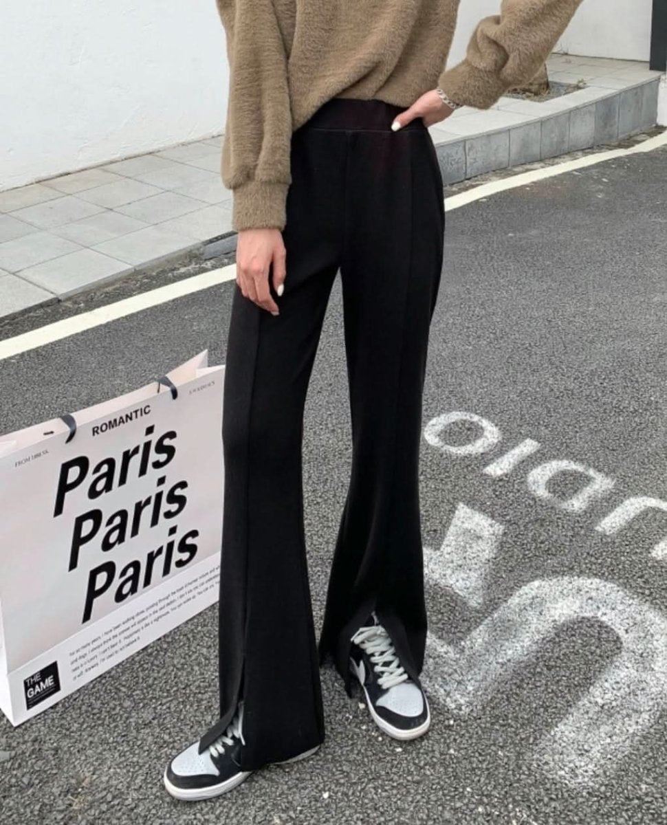 タックスリットハイウエストニットパンツ 2色展開 - select store mirror meタックスリットハイウエストニットパンツ 2色展開163466298mirror meselect store mirror me163466298グレー S