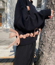 コントラスト編み込みリボンワイドショートニット 2色展開 - select store mirror meコントラスト編み込みリボンワイドショートニット 2色展開163660571mirror meselect store mirror me163660571グレー S