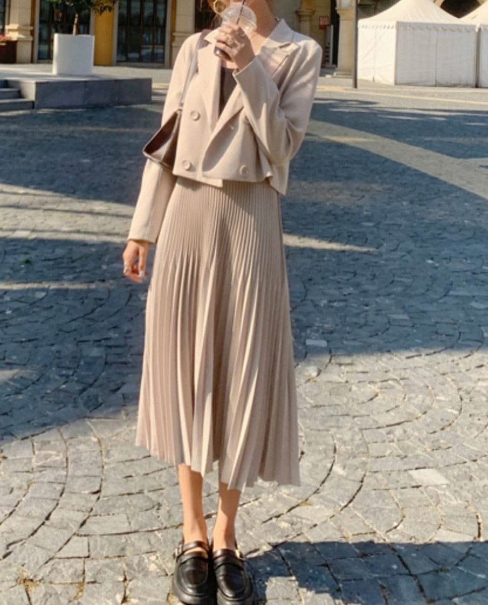 【動画あり】ショート丈ジャケット&ミックスプリーツスカートセットアップ 2色展開 - select store mirror me【動画あり】ショート丈ジャケット&ミックスプリーツスカートセットアップ 2色展開164652981mirror meselect store mirror me164652981ベージュ S