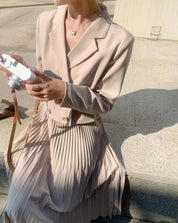 【動画あり】ショート丈ジャケット&ミックスプリーツスカートセットアップ 2色展開 - select store mirror me【動画あり】ショート丈ジャケット&ミックスプリーツスカートセットアップ 2色展開164652981mirror meselect store mirror me164652981ベージュ S