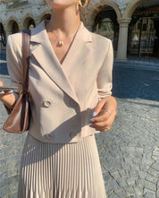 【動画あり】ショート丈ジャケット&ミックスプリーツスカートセットアップ 2色展開 - select store mirror me【動画あり】ショート丈ジャケット&ミックスプリーツスカートセットアップ 2色展開164652981mirror meselect store mirror me164652981ベージュ S