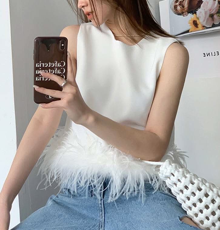 <インスタグラマー様ご愛用>【動画あり】フェザーノースリーブトップス  2色展開 - select store mirror me<インスタグラマー様ご愛用>【動画あり】フェザーノースリーブトップス  2色展開177960935mirror meselect store mirror me177960935ホワイトS