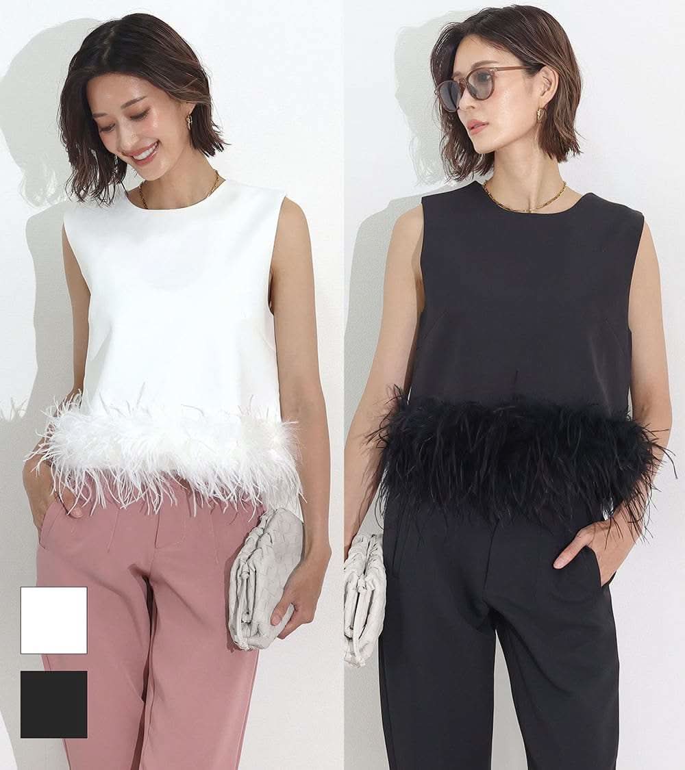 <インスタグラマー様ご愛用>【動画あり】フェザーノースリーブトップス  2色展開 - select store mirror me<インスタグラマー様ご愛用>【動画あり】フェザーノースリーブトップス  2色展開177960935mirror meselect store mirror me177960935ホワイトS