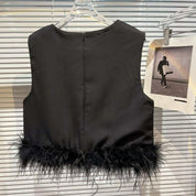 <インスタグラマー様ご愛用>【動画あり】フェザーノースリーブトップス  2色展開 - select store mirror me<インスタグラマー様ご愛用>【動画あり】フェザーノースリーブトップス  2色展開177960935mirror meselect store mirror me177960935ホワイトS