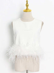 <インスタグラマー様ご愛用>【動画あり】フェザーノースリーブトップス  2色展開 - select store mirror me<インスタグラマー様ご愛用>【動画あり】フェザーノースリーブトップス  2色展開177960935mirror meselect store mirror me177960935ホワイトS