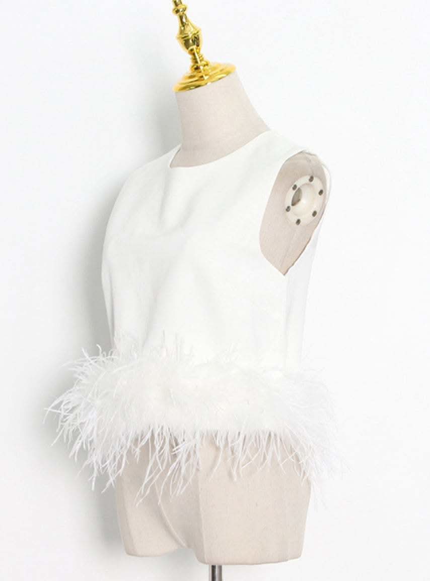 <インスタグラマー様ご愛用>【動画あり】フェザーノースリーブトップス  2色展開 - select store mirror me<インスタグラマー様ご愛用>【動画あり】フェザーノースリーブトップス  2色展開177960935mirror meselect store mirror me177960935ホワイトS