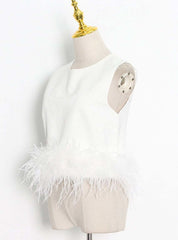 <インスタグラマー様ご愛用>【動画あり】フェザーノースリーブトップス  2色展開 - select store mirror me<インスタグラマー様ご愛用>【動画あり】フェザーノースリーブトップス  2色展開177960935mirror meselect store mirror me177960935ホワイトS