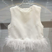 <インスタグラマー様ご愛用>【動画あり】フェザーノースリーブトップス  2色展開 - select store mirror me<インスタグラマー様ご愛用>【動画あり】フェザーノースリーブトップス  2色展開177960935mirror meselect store mirror me177960935ホワイトS