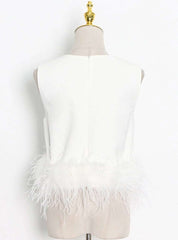 <インスタグラマー様ご愛用>【動画あり】フェザーノースリーブトップス  2色展開 - select store mirror me<インスタグラマー様ご愛用>【動画あり】フェザーノースリーブトップス  2色展開177960935mirror meselect store mirror me177960935ホワイトS