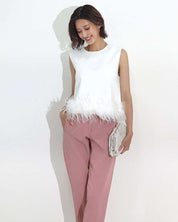 <インスタグラマー様ご愛用>【動画あり】フェザーノースリーブトップス  2色展開 - select store mirror me<インスタグラマー様ご愛用>【動画あり】フェザーノースリーブトップス  2色展開177960935mirror meselect store mirror me177960935ホワイトS