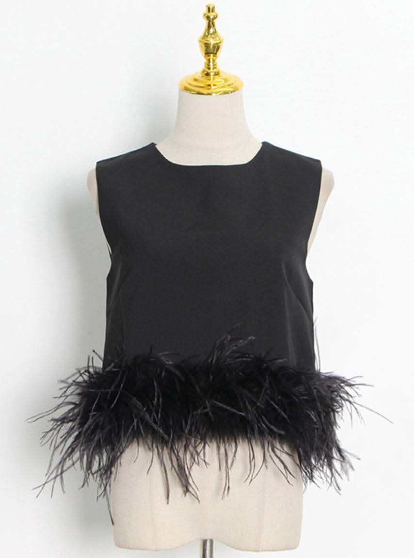 <インスタグラマー様ご愛用>【動画あり】フェザーノースリーブトップス  2色展開 - select store mirror me<インスタグラマー様ご愛用>【動画あり】フェザーノースリーブトップス  2色展開177960935mirror meselect store mirror me177960935ホワイトS