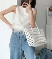 <インスタグラマー様ご愛用>【動画あり】フェザーノースリーブトップス  2色展開 - select store mirror me<インスタグラマー様ご愛用>【動画あり】フェザーノースリーブトップス  2色展開177960935mirror meselect store mirror me177960935ホワイトS