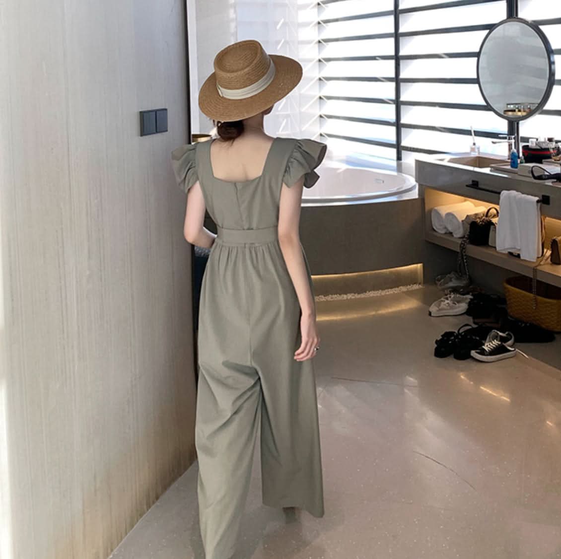 フリルショルダーウエストリボンロンパース 2色展開 - select store mirror meフリルショルダーウエストリボンロンパース 2色展開178205442mirror meselect store mirror me178205442カーキS