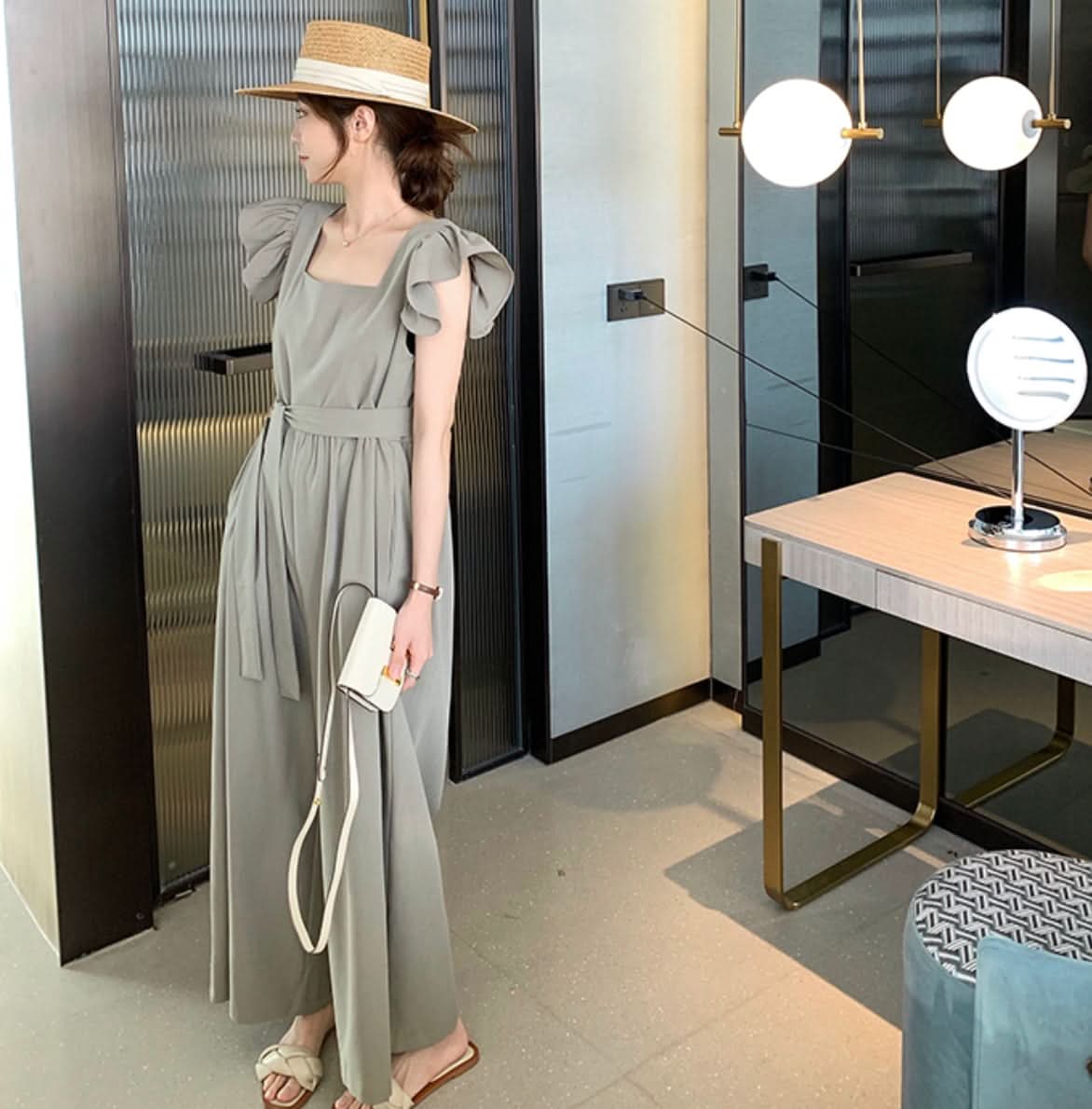 フリルショルダーウエストリボンロンパース 2色展開 - select store mirror meフリルショルダーウエストリボンロンパース 2色展開178205442mirror meselect store mirror me178205442カーキS