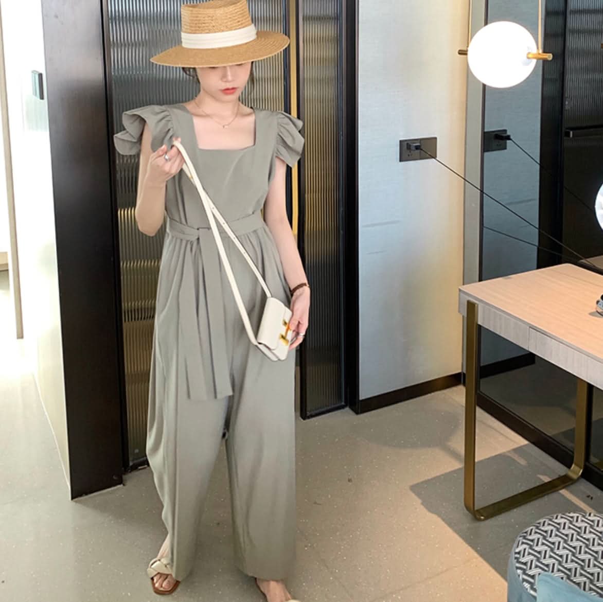 フリルショルダーウエストリボンロンパース 2色展開 - select store mirror meフリルショルダーウエストリボンロンパース 2色展開178205442mirror meselect store mirror me178205442カーキS