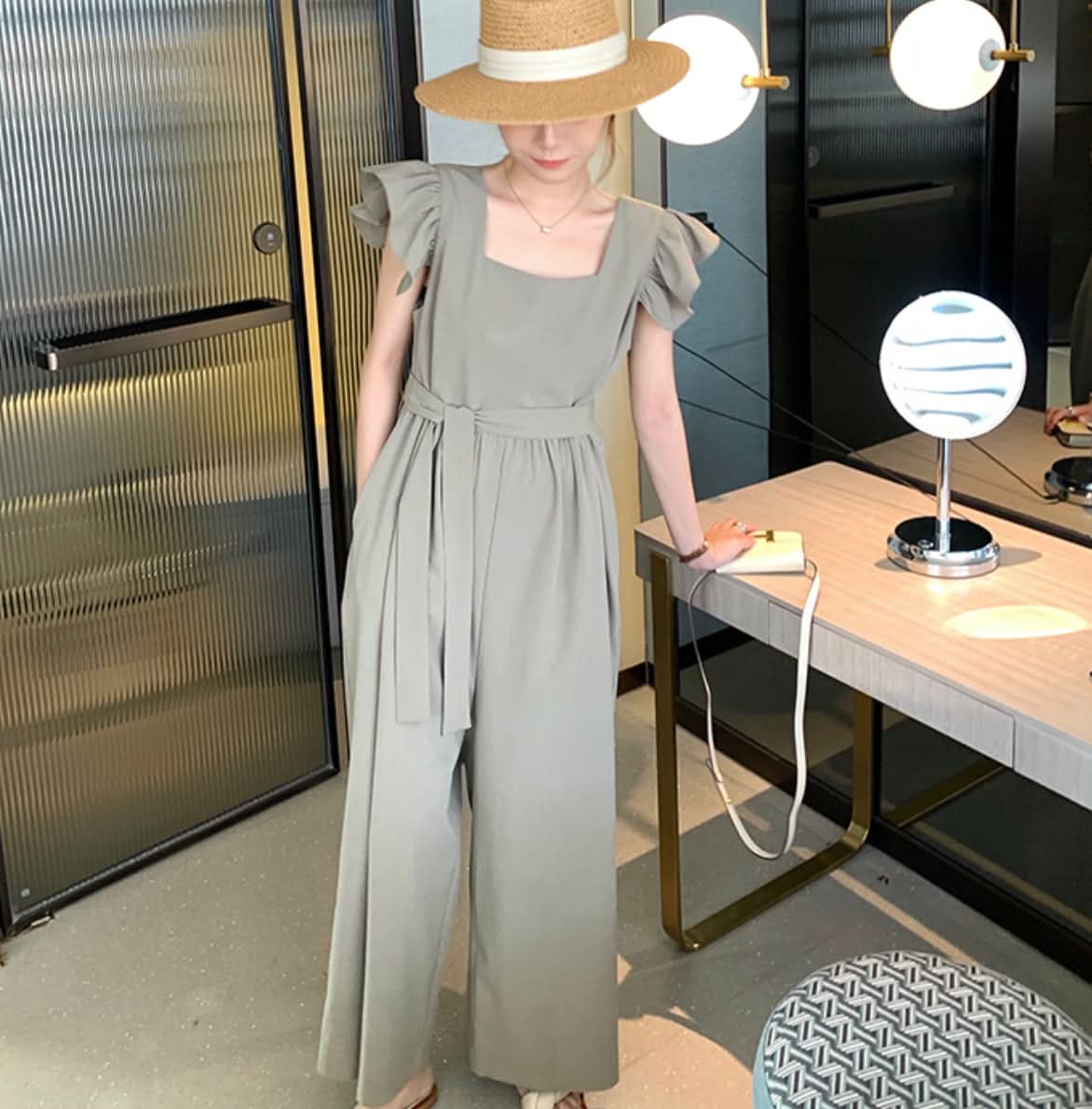 フリルショルダーウエストリボンロンパース 2色展開 - select store mirror meフリルショルダーウエストリボンロンパース 2色展開178205442mirror meselect store mirror me178205442カーキS