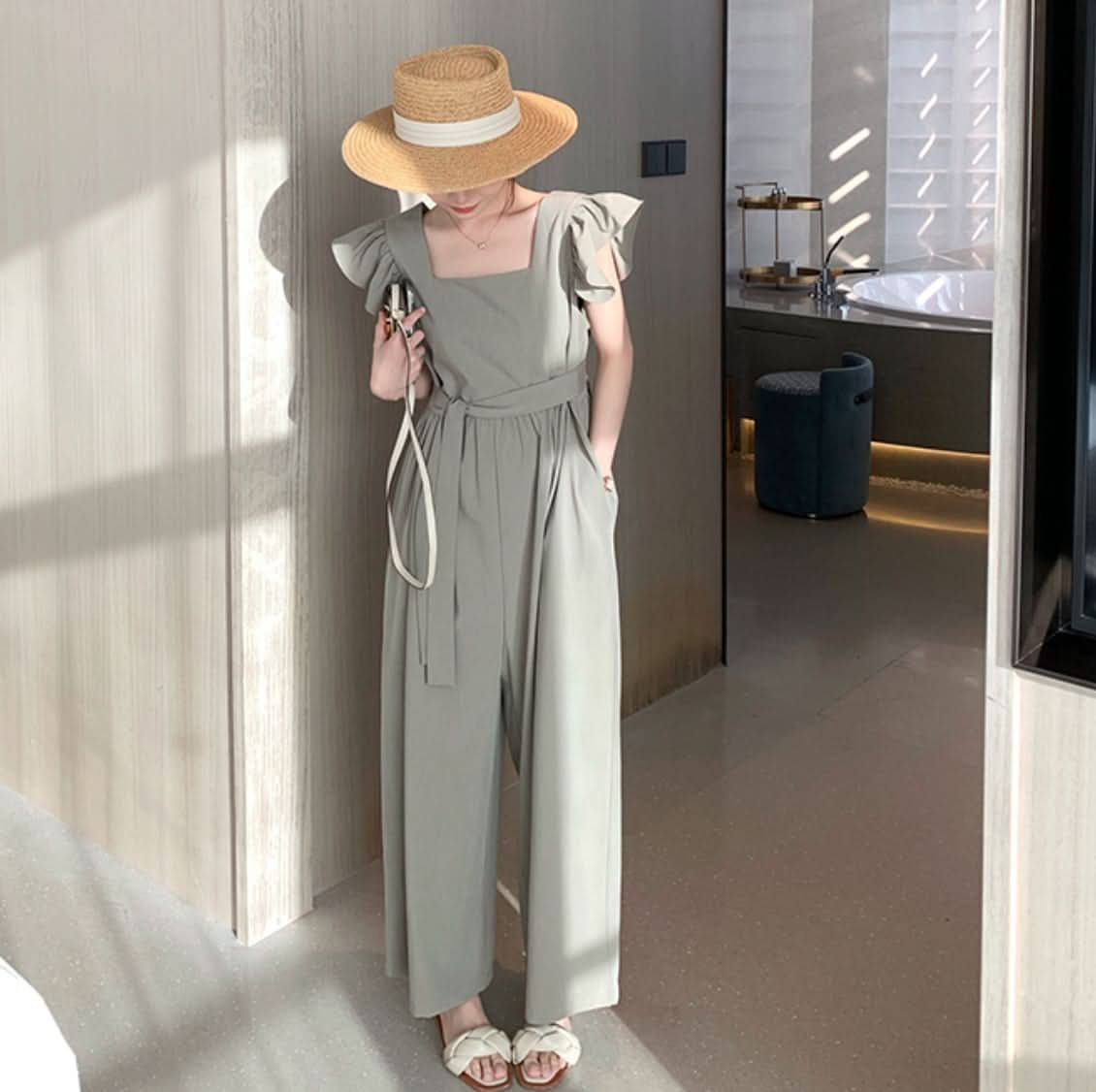 フリルショルダーウエストリボンロンパース 2色展開 - select store mirror meフリルショルダーウエストリボンロンパース 2色展開178205442mirror meselect store mirror me178205442カーキS