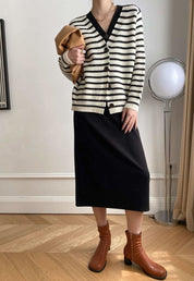 【動画あり】重ね着風ダブルボタンボーダーニットカーディガン 2色展開 - select store mirror me【動画あり】重ね着風ダブルボタンボーダーニットカーディガン 2色展開190811870mirror meselect store mirror me190811870ホワイト