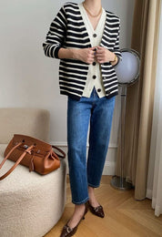 【動画あり】重ね着風ダブルボタンボーダーニットカーディガン 2色展開 - select store mirror me【動画あり】重ね着風ダブルボタンボーダーニットカーディガン 2色展開190811870mirror meselect store mirror me190811870ホワイト