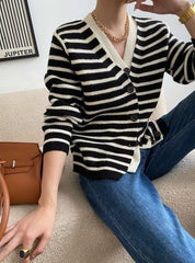 【動画あり】重ね着風ダブルボタンボーダーニットカーディガン 2色展開 - select store mirror me【動画あり】重ね着風ダブルボタンボーダーニットカーディガン 2色展開190811870mirror meselect store mirror me190811870ホワイト