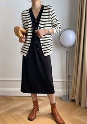 【動画あり】重ね着風ダブルボタンボーダーニットカーディガン 2色展開 - select store mirror me【動画あり】重ね着風ダブルボタンボーダーニットカーディガン 2色展開190811870mirror meselect store mirror me190811870ホワイト