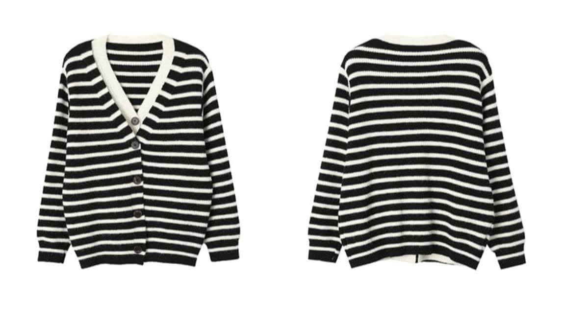 【動画あり】重ね着風ダブルボタンボーダーニットカーディガン 2色展開 - select store mirror me【動画あり】重ね着風ダブルボタンボーダーニットカーディガン 2色展開190811870mirror meselect store mirror me190811870ホワイト