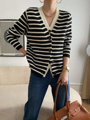 【動画あり】重ね着風ダブルボタンボーダーニットカーディガン 2色展開 - select store mirror me【動画あり】重ね着風ダブルボタンボーダーニットカーディガン 2色展開190811870mirror meselect store mirror me190811870ホワイト