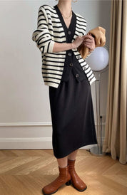 【動画あり】重ね着風ダブルボタンボーダーニットカーディガン 2色展開 - select store mirror me【動画あり】重ね着風ダブルボタンボーダーニットカーディガン 2色展開190811870mirror meselect store mirror me190811870ホワイト