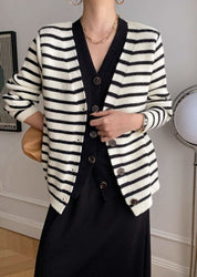 【動画あり】重ね着風ダブルボタンボーダーニットカーディガン 2色展開 - select store mirror me【動画あり】重ね着風ダブルボタンボーダーニットカーディガン 2色展開190811870mirror meselect store mirror me190811870ホワイト