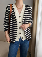 【動画あり】重ね着風ダブルボタンボーダーニットカーディガン 2色展開 - select store mirror me【動画あり】重ね着風ダブルボタンボーダーニットカーディガン 2色展開190811870mirror meselect store mirror me190811870ホワイト