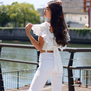 <ブラック即納>バックリボンフリルレースショルダーコットントップス 2色展開 - select store mirror me<ブラック即納>バックリボンフリルレースショルダーコットントップス 2色展開194553645mirror meselect store mirror me194553645ホワイト