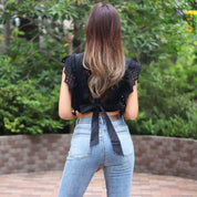 <ブラック即納>バックリボンフリルレースショルダーコットントップス 2色展開 - select store mirror me<ブラック即納>バックリボンフリルレースショルダーコットントップス 2色展開194553645mirror meselect store mirror me194553645ホワイト