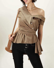 アシンメトリーオフショルトップス 2色展開 - select store mirror meアシンメトリーオフショルトップス 2色展開194553704mirror meselect store mirror me194553704ブラック