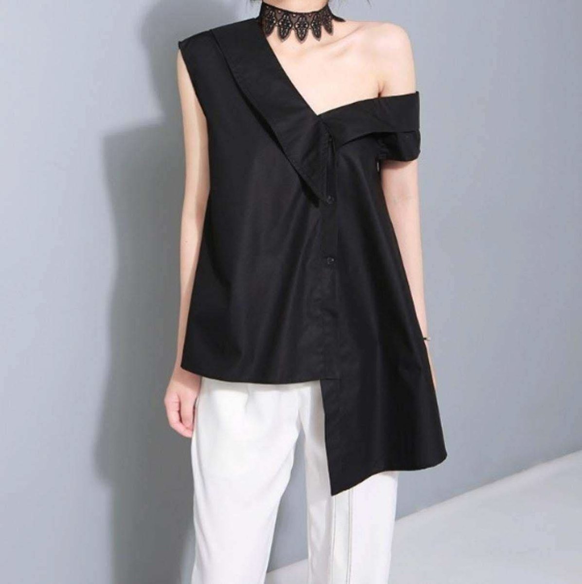 アシンメトリーオフショルトップス 2色展開 - select store mirror meアシンメトリーオフショルトップス 2色展開194553704mirror meselect store mirror me194553704ブラック