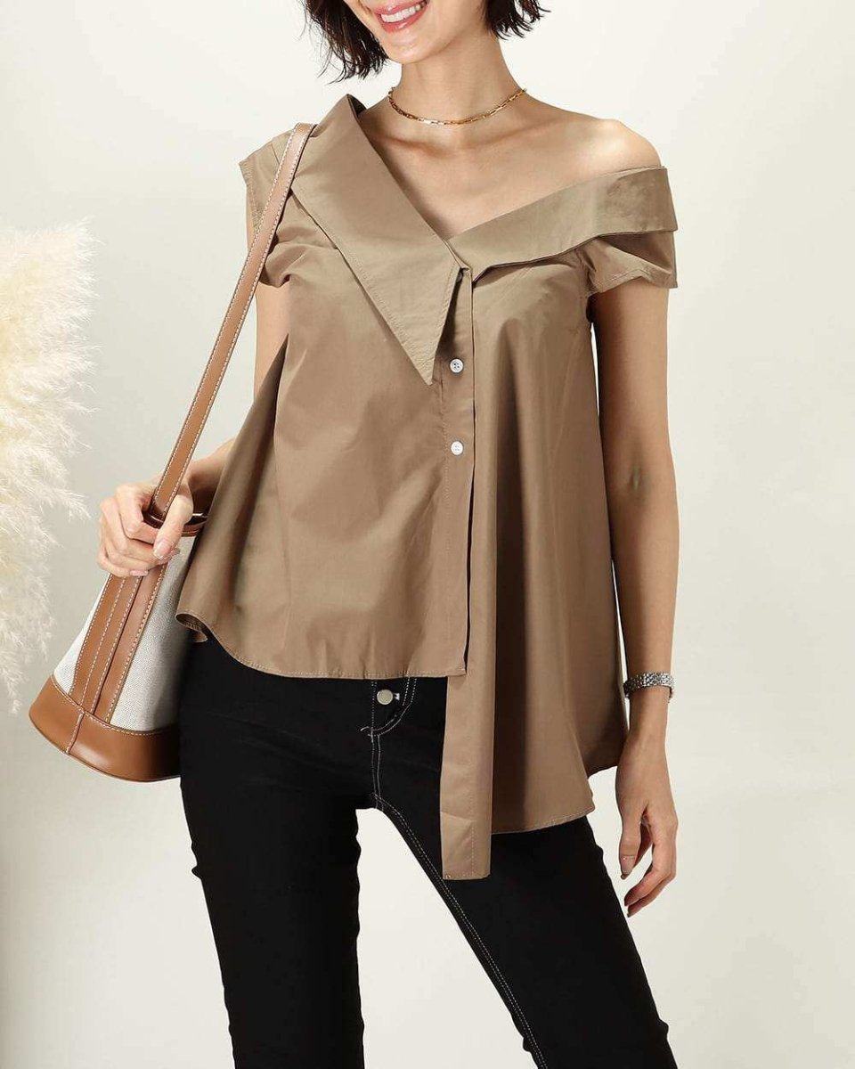 アシンメトリーオフショルトップス 2色展開 - select store mirror meアシンメトリーオフショルトップス 2色展開194553704mirror meselect store mirror me194553704ブラック