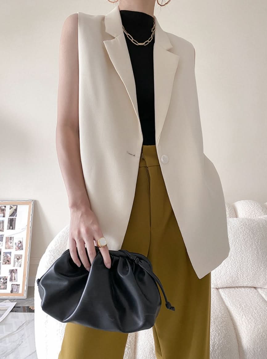 ベーシックカラーノースリーブジャケット 2色展開 - select store mirror meベーシックカラーノースリーブジャケット 2色展開197250502mirror meselect store mirror me197250502ホワイトXS